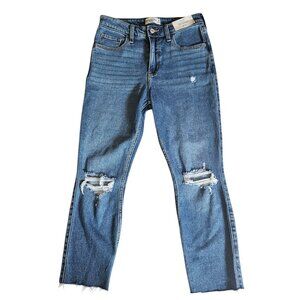 Abercrombie & Fitch The Skinny High Rise Distressed Blue Denim Jeans Womens 26/2